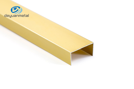 Cor material anodizada do ouro de Alu da espessura de alumínio 6063 do canal 0.8-1.2mm do perfil de U